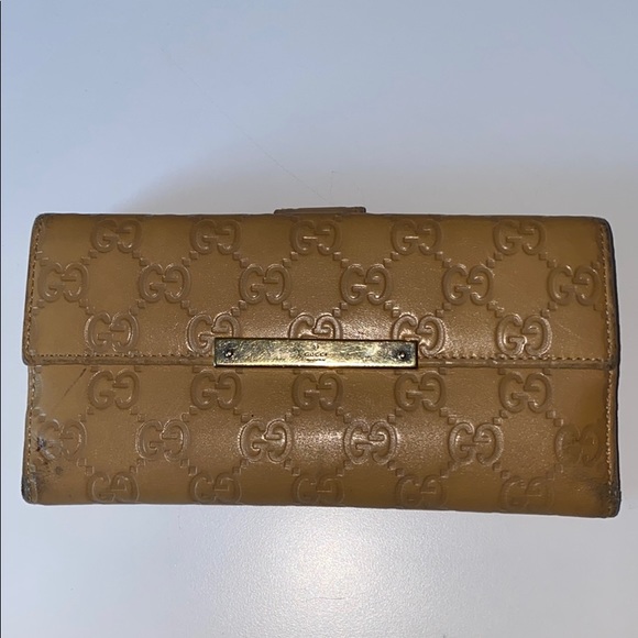 Auth Gucci “Guccissima” Long Leather Wallet Tan - Picture 3 of 10